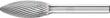 Frässtift HM Flammenform B 1230 3PLUS 6mm 12x30mm Pferd Produktbild img1 S