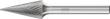 Frässtift HM Spitzkegelform 1225 5 6mm 12x25mm Pferd Produktbild img1 S