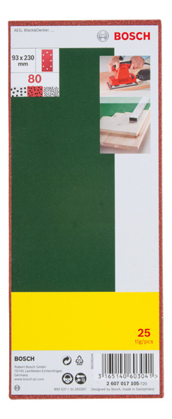 Schleifblatt-Set für Schwingschleifer, B&D 8-Lochung, 93 x 230 mm, K 80, 25 Stk. Produktbild img2 L