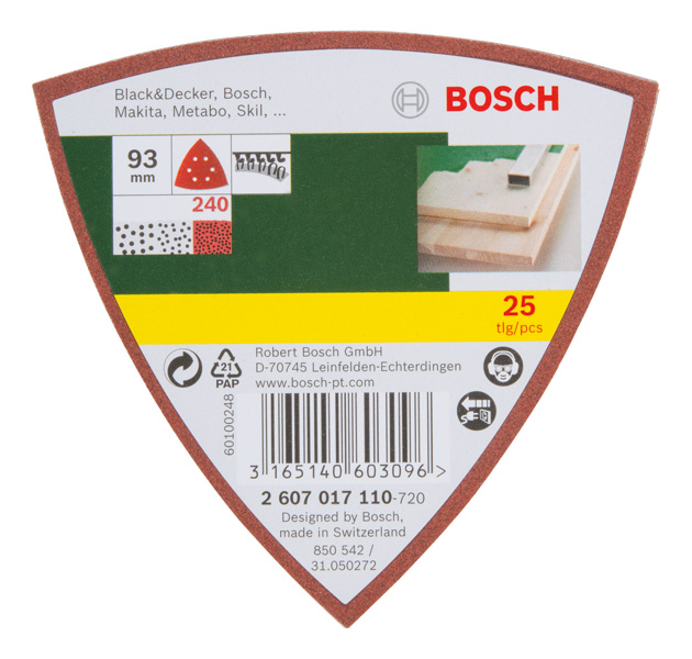Schleifblatt-Set für Deltaschleifer, 93 mm, 240, 6 Löcher, 25er-Pack Produktbild img2 L