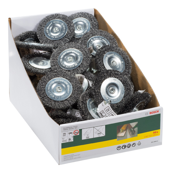 Scheibenbürste für Bohrmaschinen, gewellt, 75 mm, 10 mm Produktbild img2 L