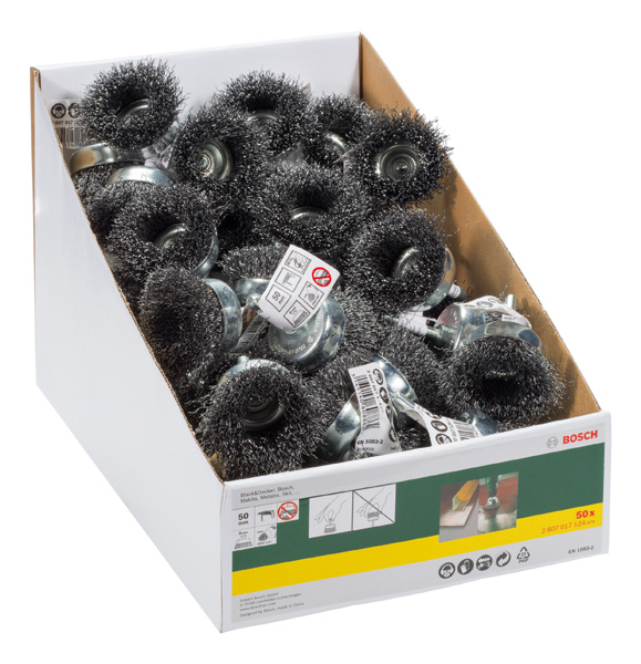 Topfbürste für Bohrmaschinen, gewellter Draht, 50 x 6 mm Produktbild img2 L