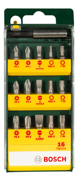 16-teiliges Schrauberbit-Set mit magnetischen Universalhalter Produktbild img2 L