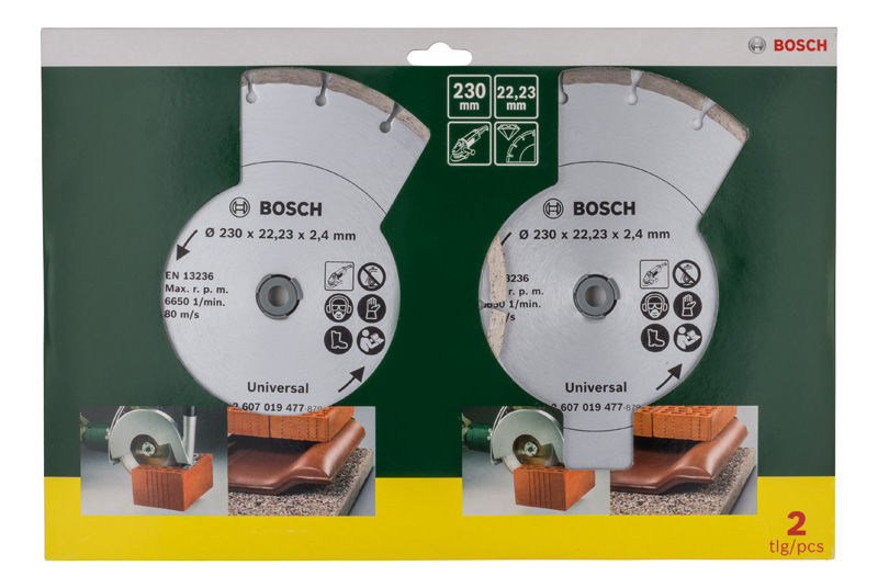 Diamanttrennscheibe für Baumaterial, Durchmesser: 230 mm, 2er-Pack Produktbild img2 L