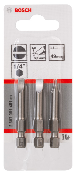 Schrauberbit Extra-Hart S 1,0 x 5,5, 49 mm, 3er-Pack Produktbild img2 L