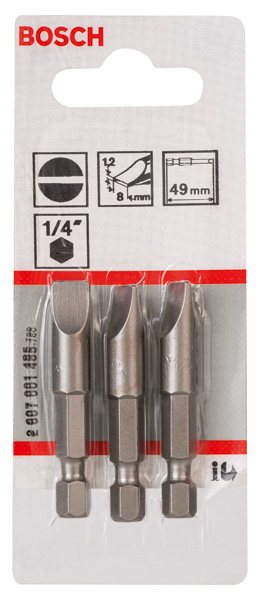 Schrauberbit Extra-Hart S 1,2 x 8,0, 49 mm, 3er-Pack Produktbild img2 L