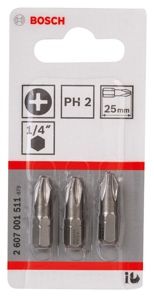 Schrauberbit Extra-Hart PH 2, 25 mm, 3er-Pack Produktbild img2 L