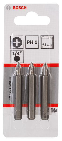 Schrauberbit Extra-Hart PH 1, 51 mm, 3er-Pack Produktbild img2 L