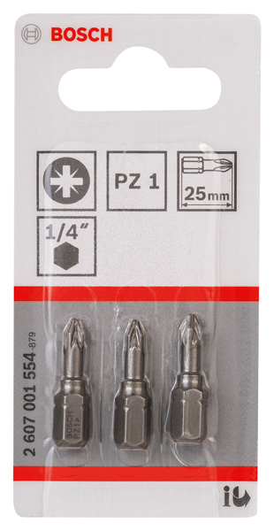 Schrauberbit Extra-Hart PZ 1, 25 mm, 3er-Pack Produktbild img2 L