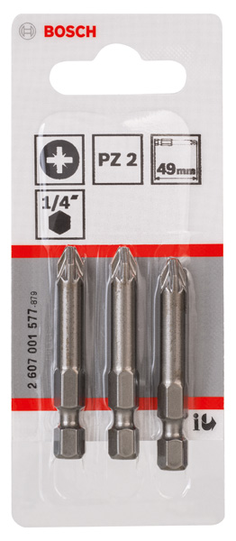 Schrauberbit Extra-Hart PZ 2, 49 mm, 3er-Pack Produktbild img2 L