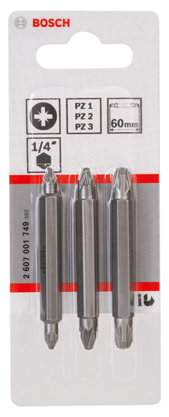 Doppelklingenbit-Set, 3-teilig, PZ1, PZ1, PZ2, PZ2, PZ3, PZ3, 60 mm Produktbild img2 L