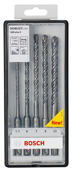 SDS plus-5 Hammerbohrer-Set, Robust Line, 5-tlg., 5,5-10 mm Produktbild img2 L