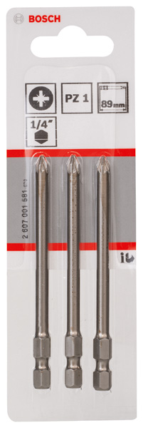 Schrauberbit Extra-Hart PZ 1, 89 mm, 3er-Pack Produktbild img2 L
