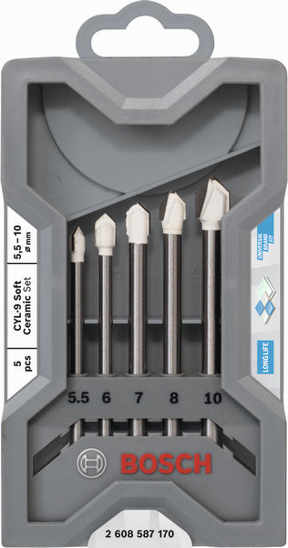 CYL-9 Ceramic dry Fliesenbohrer-Set, 5,5/6/7/8/10&nbsp;mm, 5-tlg Produktbild img3 L