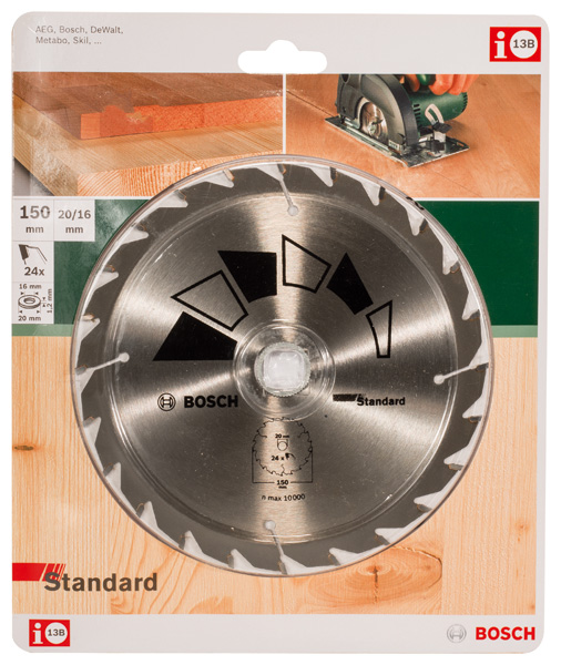 Kreissägeblatt STANDARD D= 150 mm, Bohrung= 20 mm, Z= 24 Produktbild img2 L
