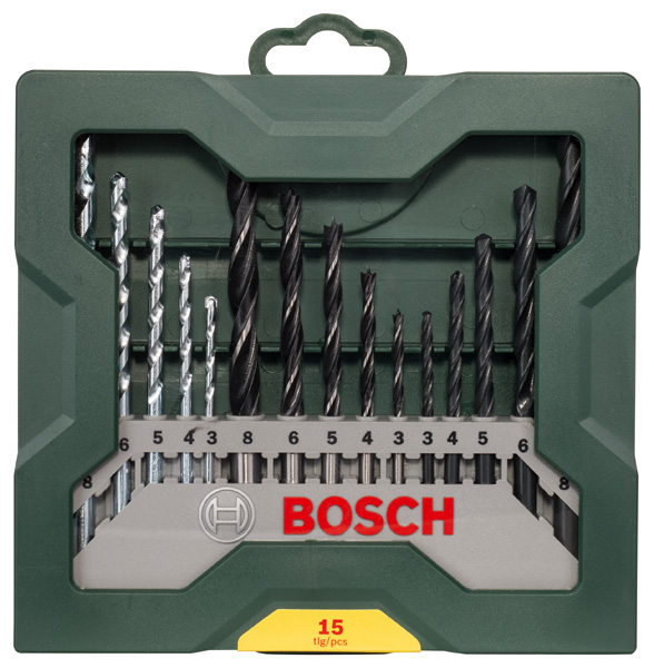 Mini-X-Line Mixed-Set, 15-teilig, 5 Stein-, 5 Metall-, 5 Holzbohrer Produktbild img2 L