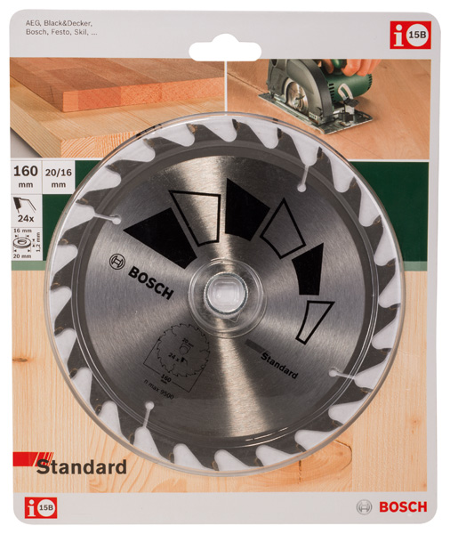 Kreissägeblatt STANDARD D= 160 mm, Bohrung= 20 mm, Z= 24 Produktbild img2 L