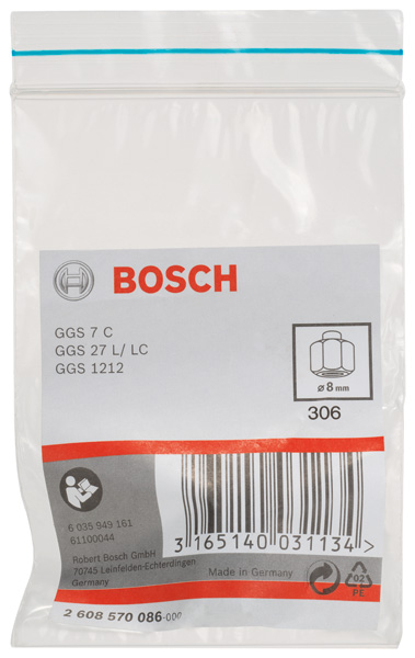 Spannzange mit Spannmutter, 8 mm, für Bosch-Geradschleifer Produktbild img2 L
