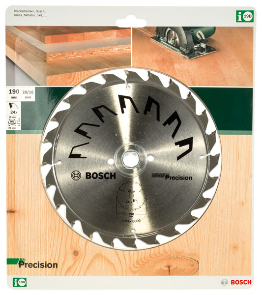 Kreissägeblatt PRECISION D= 190 mm, Bohrung= 20 mm, Z= 24 Produktbild img2 L