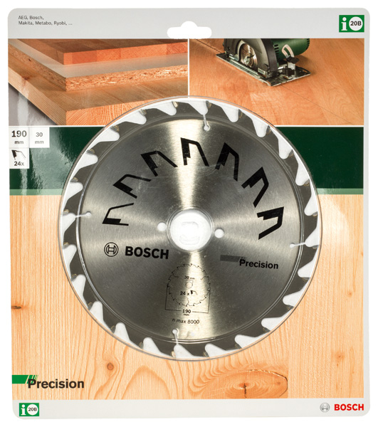 Kreissägeblatt PRECISION D= 190 mm, Bohrung= 30 mm, Z= 24 Produktbild img2 L