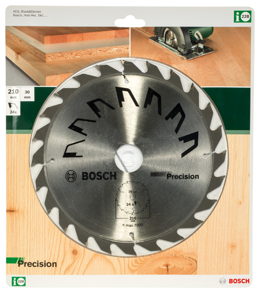 Kreissägeblatt PRECISION D= 210 mm, Bohrung= 30 mm, Z= 24 Produktbild img2 L