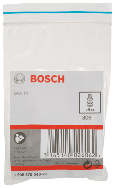 Spannzange mit Spannmutter, 6 mm, für Bosch-Geradschleifer, passend zu GGS 16 Produktbild img2 L