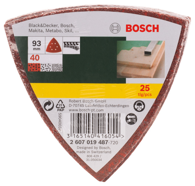 Schleifblatt-Set für Deltaschleifer, 93 mm, 40, 6 Löcher, 25er-Pack Produktbild img2 L