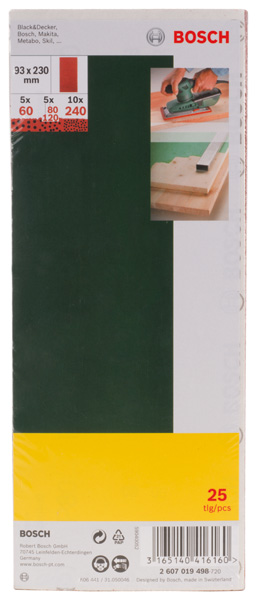 Schleifblatt-Set für Schwingschleifer, 25-teilig, ungelocht, 93 x 230 mm, 60-240 Produktbild img2 L