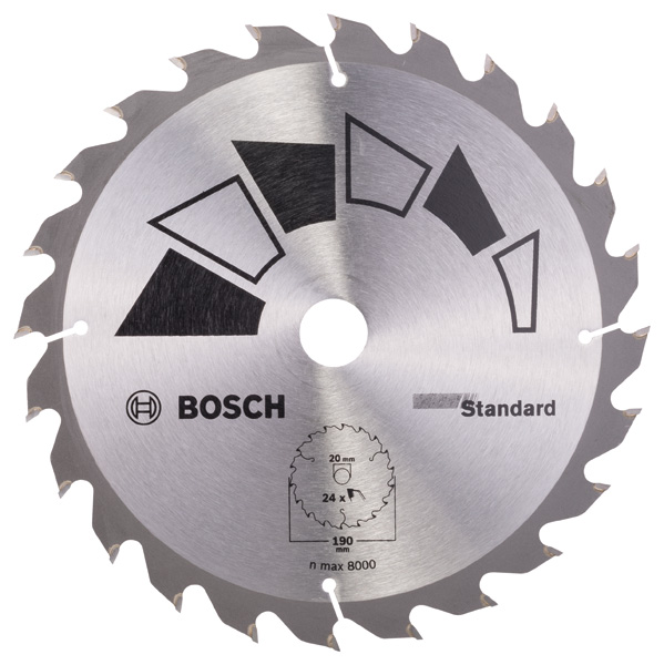 Kreissägeblatt STANDARD D= 190 mm, Bohrung= 20 mm, Z= 24 Produktbild img1 L