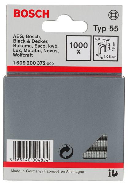 Schmalrückenklammer Typ 55, 6 x 1,08 x 16 mm, 1000er-Pack Produktbild img2 L
