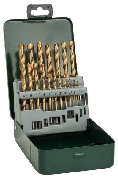 Metallbohrer-Set HSS-TiN, 19-teilig, 1 - 10 mm, Metallkassette Produktbild img1 L