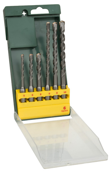 Hammerbohrer-Set SDS plus, 6-teilig, 5 - 8 mm, 110 mm, 6 - 10 mm, 160 mm Produktbild img1 L