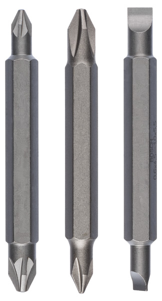 Doppelklingenbit-Set, 3-teilig, PH1, PZ1, S 0,6x4,5, PH2, PZ2, S1,0x5,5, 60 mm Produktbild img1 L