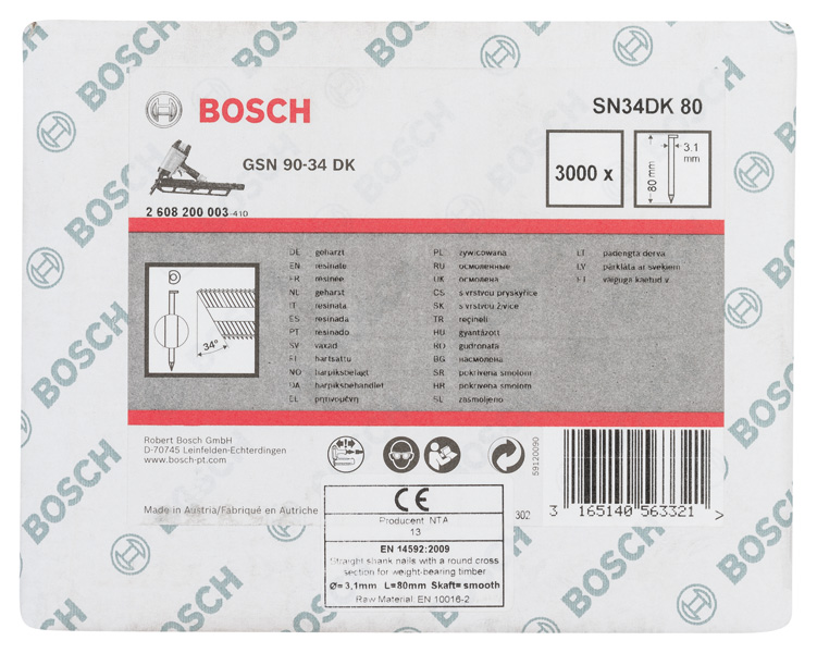 PRO SN34CH, Streifennagel, 34° mit abgeschnittenem Kopf, 80 Produktbild img1 L