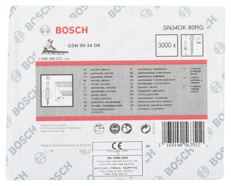 PRO SN34CH, R Streifennagel, 34° mit abgeschnittenem Kopf, 80RG Produktbild img1 L
