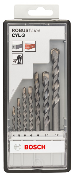7-tlg. CYL-3 Betonbohrer-Set, Robust Line, 4-12 mm Produktbild img2 L