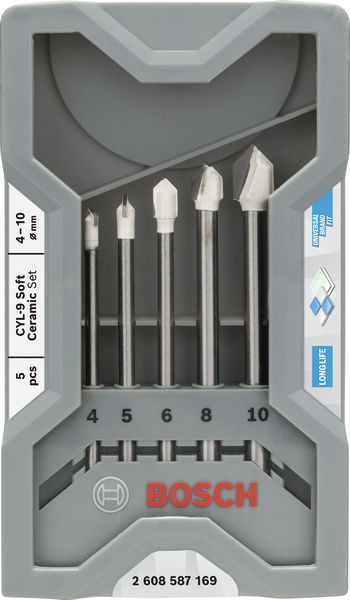 CYL-9 Ceramic Fliesenbohrer Set, 4/5/6/8/10&nbsp;mm, 5-tlg. Produktbild img3 L