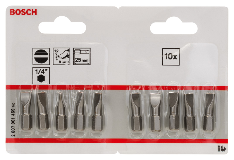 Schrauberbit Extra-Hart S 1,2 x 8,0, 25 mm, 10er-Pack Produktbild img2 L