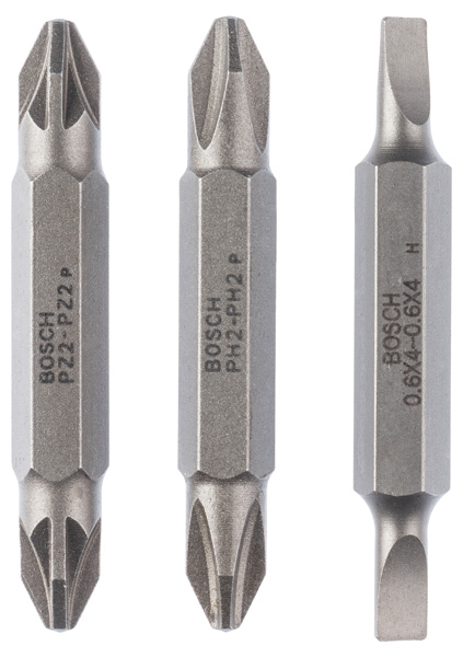 Doppelklingenbit-Set, 3-teilig, S0,6x4,0, S0,6x4,0, PH2, PH2, PZ2, PZ2, 45 mm Produktbild img1 L