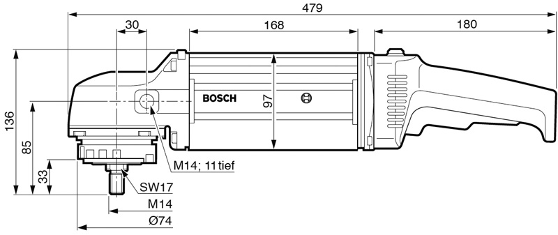 Hochfrequenz-Winkelschleifer HWS 88/230, 1500 W, 135 V, 6600 U/min Produktbild img2 L