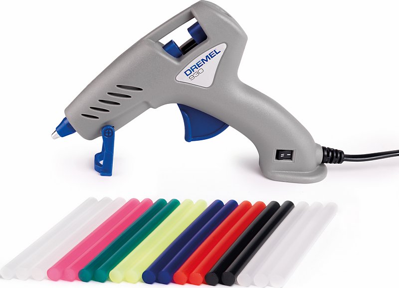 DREMEL® Heißklebepistole 930, 12 Farb-Klebestifte (7 mm), 6 Klebestifte (7 mm) Produktbild img1 L