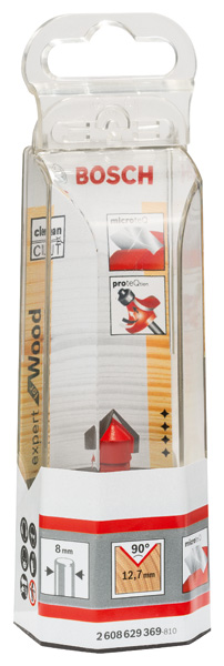 V-Nutfräser Expert for Wood, 8&nbsp;mm, D 12,7&nbsp;mm, L 10&nbsp;mm, G 44,5&nbsp;mm, 90° Produktbild img2 L