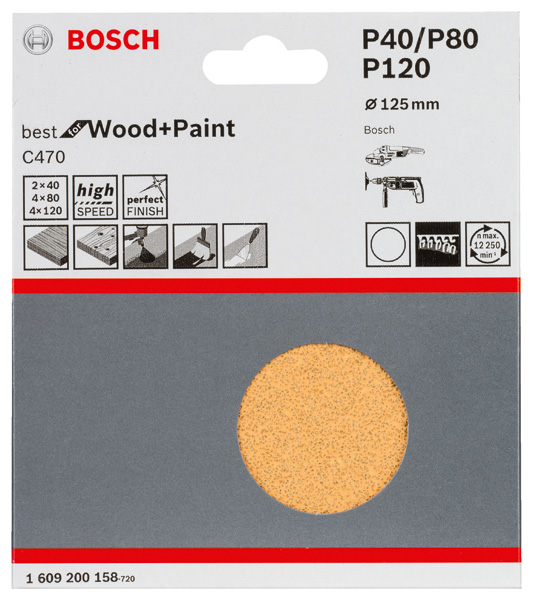 10tlg. Schleifblatt-Set C470, Durchmesser: 125 mm Produktbild img2 L