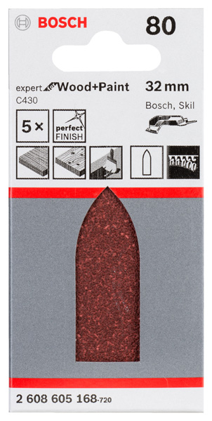 Schleifblatt C430, 32 mm, 80, ungelocht, 5er-Pack Produktbild img2 L
