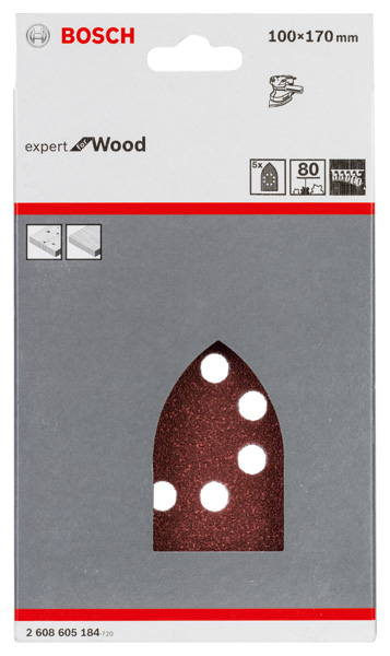Schleifblatt C430, 100 x 170 mm, 80, 8 Löcher, Klett, 5er-Pack Produktbild img2 L