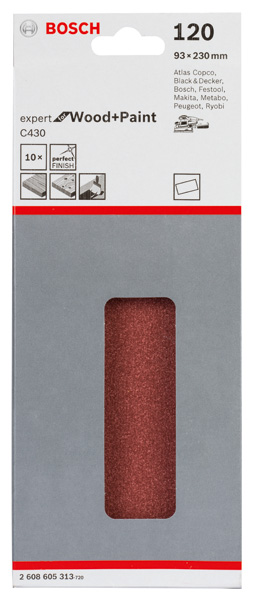 Schleifblatt C430, 93 x 230 mm, 120, ungelocht, gespannt, 10er-Pack Produktbild img2 L