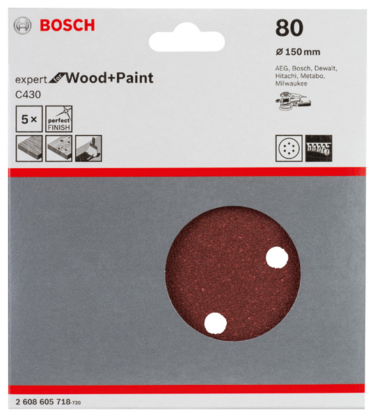 Schleifblatt C430, 150 mm, 80, 6 Löcher, Klett, 5er-Pack Produktbild img2 L