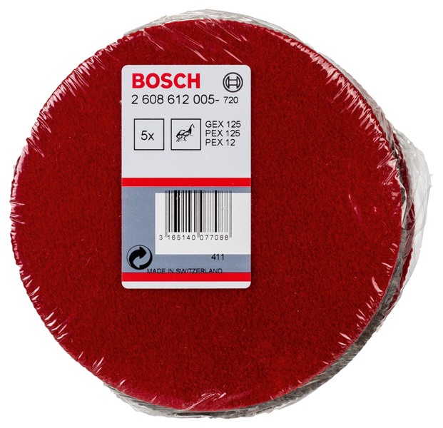 Polierfilz für Exzenterschleifer, hart, Klett, 128 mm, 5er-Pack Produktbild img2 L