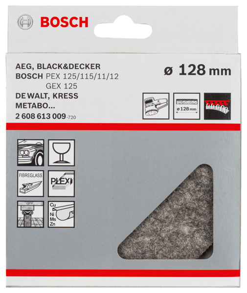 Polierfilz für Exzenterschleifer, weich, Klett, 128 mm, 1er-Pack Produktbild img2 L
