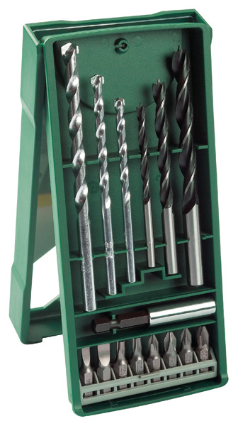 Mini-X-Line Mixed-Set, 15-teilig, 3 Stein-, 3 Holzbohrer, 8 Schrauberbits Produktbild img1 L